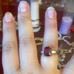 Lad made ruby and cubic zirconia